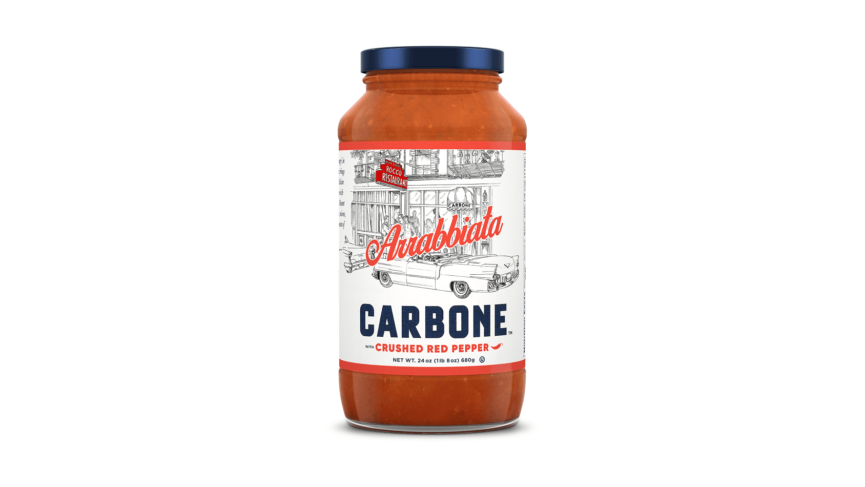 Arrabbiata single jar on white background