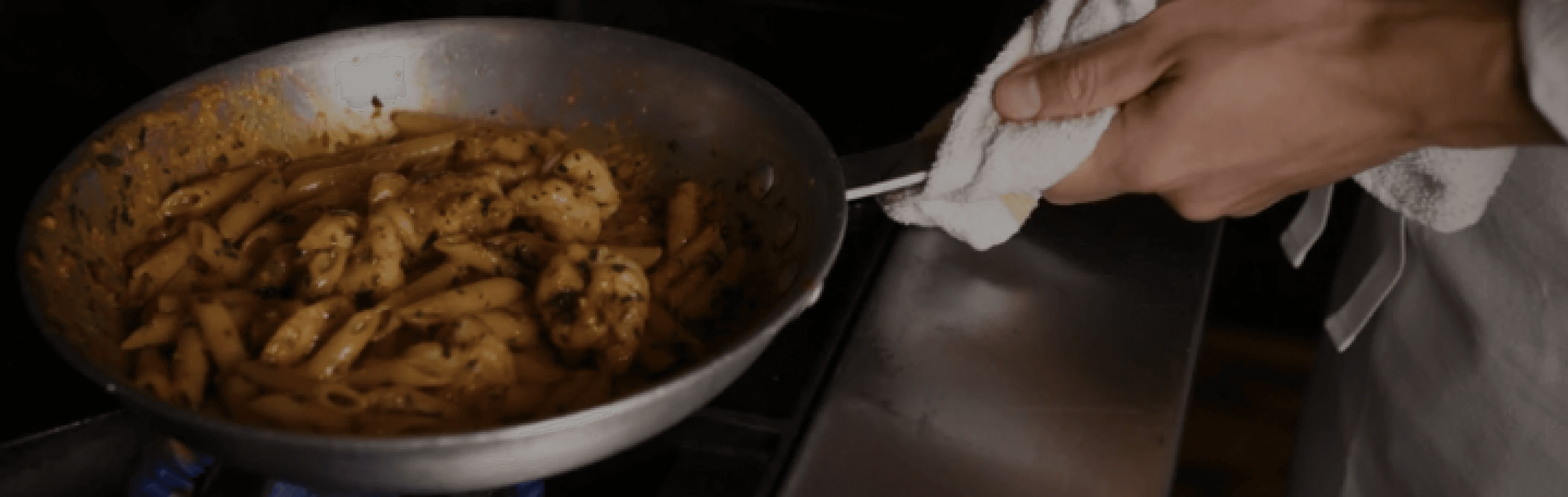 Penne being cooked