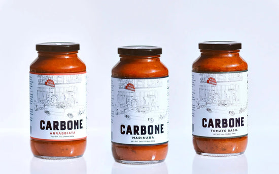 New York Times article on Carbone Fine Food pasta sauce. A red sauce juggernaut