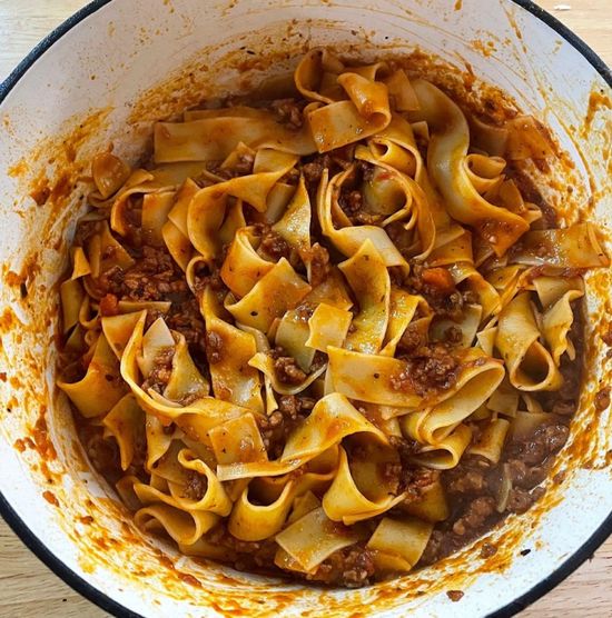 best bolognese recipe ever with Carbone pasta sauce and recipe from Mario Carbone