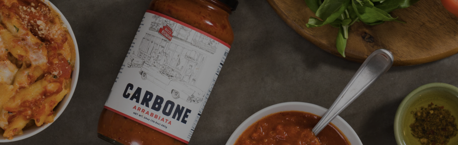 Carbone Fine Food Best Jarred Pasta Sauce. Made with 100% imported Italian tomatoes and fresh ingredients that are easy to read and pronounce.