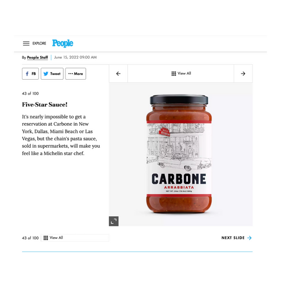People Magazine lists Carbone Fine Food as #43 of 100 things to love about America