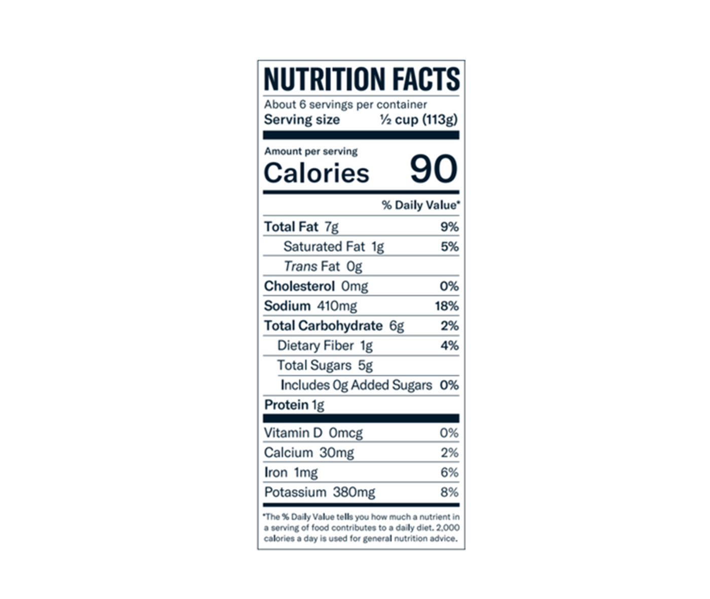 Carbone Marinara Pasta Sauce Nutritional Fact Panel