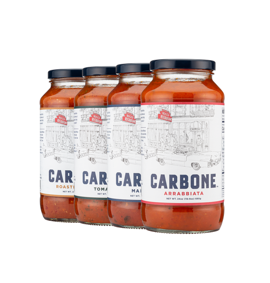 Carbone Variety Pack Marinara Arrabbiata Tomato Basil Roasted Garlic 4 Pack