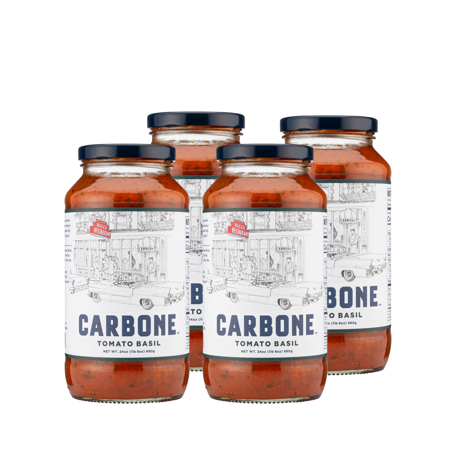 Carbone Tomato Basil Pasta Sauce Spaghetti Sauce Marinara 4 Pack